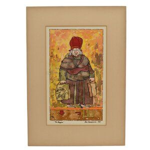 1969 Hans Dannheisser Enhanced Lithograph The Shopper NYC Lord & Taylor